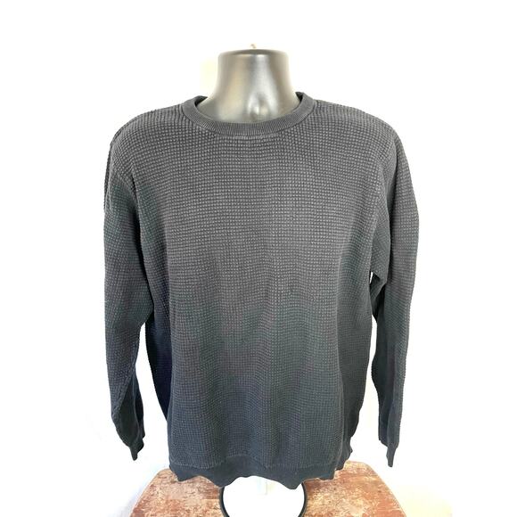 Studio 87 Black Thermal Waffle Knit Sweater XL - Picture 1 of 4